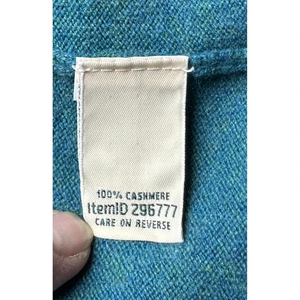 LL Bean Women's 100% Cashmere Aqua Blue Crew Neck Sweater sz 2X (15889) - Picture 6 of 7